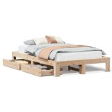 vidaXL Posteljni okvir brez vzmetnice 135x190 cm trdna borovina | Shoptok.si