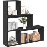 Pregrada regal za knjige 3 razine crni 123x29x123 cm drveni | Eponuda.com