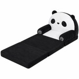 Panda 2in1 Children's Soft Sofa Armchair/Lounge Chair Black and White | shoptok.hr