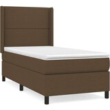  Box spring postelja z vzmetnico temno rjav 90x190 cm blago, (20898967) | Shoptok.si
