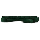 Mazzini Sofas Temno zelena žametna kotna sedežna garnitura v obliki črke "U" (levi kot) Vanda – | Shoptok.si