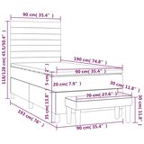 Box spring krevet s madracem svjetlosivi 90x190 cm baršunasti | shoptok.hr