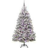 vidaXL Umjetno božićno drvce Zelena i bijela 180 cm PVC i metal | shoptok.hr