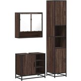 vidaXL 3-dijelni set kupaonskog namještaja boja smeđeg hrasta drveni | shoptok.hr