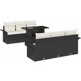 vidaXL Vrtna sedežna garnitura z blazino 7 pcs Črna Poly ratan, (5000146075) | Shoptok.si