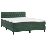 vidaXL Box spring postelja z vzmetnico temno zelen 140x190 c | Shoptok.si