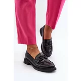 Kesi Elegant women's leather loafers Black Triana