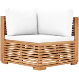  Vrtna kutna sofa s krem jastukom od masivne tikovine | shoptok.hr