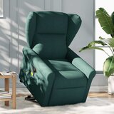 Maison Chic masažni naslanjač - Relax naslanjač s funkcijo vstajanja temno zeleno blago, (22061965) | Shoptok.si