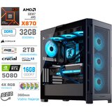 MEGA Računalnik TWR S11 R7-7800X3D/RTX5080/32GB-DDR5/2TB/1050W/Brez OS/črna RGB + Estetski napajalni kabli [Svetlo modra / Črna], (5000264678) | Shoptok.si