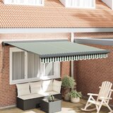  Povlačivi tende Zelena i bijela 300 x 250 cm Platno i Aluminij | Shoptok.si