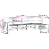  5-dijelni set vrtnih sofa bijeli od masivne borovine | shoptok.hr