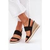 Boto Ladies Openwork Wedge Sandals Black Zolira | ePonuda.com