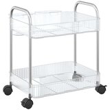 Kolica za pohranu 2 nivoa prozirna 37x28x43,5 cm akril | Eponuda.com