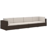 Maison Chic Seti vrtnega pohištva - Vrtna garnitura - Vrtni pohištvo set z blazinami 4-delna poli ratan rjava, (21797651) | Shoptok.si