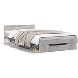 Furnova Posteljni okvir s predalom betonsko siv 90x200 cm inž. les, (21939838) | Shoptok.si