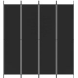 Sobna pregrada s 4 panela crna 200 x 220 cm od tkanine | Eponuda.com