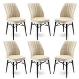 Hanah home Set 6 trpezarijskih stolica Flex Krem-Crni | Eponuda.ba