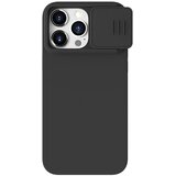 Nillkin CamShield Silky Silikonski ovitek za iPhone 15 Pro Max z zaščito za kamero - črn | Shoptok.si
