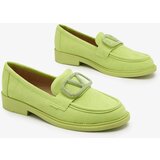 Resti Women's lime green moccasins with ornament Fogras | Shoptok.si
