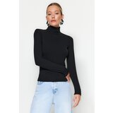 Trendyol Black Premium Soft Fabric Turtleneck Fitted/Slip-On Knitted Blouse Cene