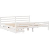 vidaXL Posteljni okvir s predali bel 180x200 cm trdna borovina, (21292489) | Shoptok.si