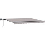 vidaXL Ručno uvlačiva tenda s LED svjetlima Svjetlosiva 400x350 cm, Zamjenska tkanina za tenda okvir 4x3.5 m Svjetlosiva | shoptok.hr