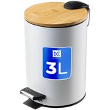 KADAX Majhen 3-litrski bambusov koš za odpadke s pedalom, mat bela, (5000356686) Cene