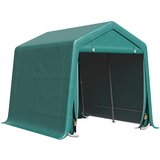 Outsunny zunanji garažni šotor 2,4x2m za avtomobile, motorna kolesa in kolesa, vrtna lopa za orodje iz kovine in PE tkanine, zelena, (20753891) | Shoptok.si