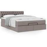 vidaXL otomanski okvir kreveta s madraca smeđesivi 140x200cm tkanine | shoptok.hr