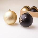 Molarem Home Set od 9 kuglica za božićno drvce - 8 cm, crna / zlatna boja | shoptok.hr