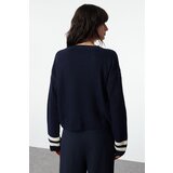 Trendyol Navy Blue Crop Striped Knitwear Sweater | shoptok.hr