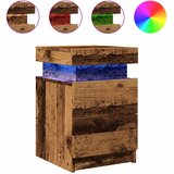  Noćni ormarić s LED boja drva 35x39x55 cm konstruirano drvo | shoptok.hr