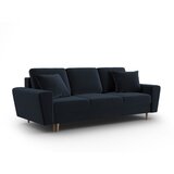 Cosmopolitan Design Temno modra žametna raztegljiva sedežna garnitura s prostorom za shranjevanje 235 cm Kyoto – | Shoptok.si