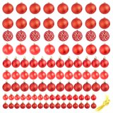  Set božićnih kuglica 100 komada 3/4/6 cm crveni | shoptok.hr