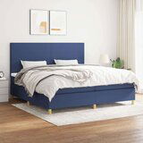  Box spring postelja z vzmetnico moder 200x200 cm blago, (21089227) | Shoptok.si