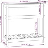  Sadilica s policom crna 82,5x34,5x81 cm od masivne borovine | Eponuda.ba