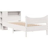  Posteljni okvir brez vzmetnice bel 75x190 cm trdna borovina | Shoptok.si