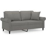  Dvosjed s jastucima tamnosivi 140 cm od tkanine | shoptok.hr