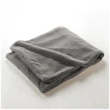 Siva odeja iz flisa 180x220 cm Curly Wooly –