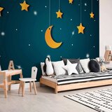  Foto tapeta - Skyline - turquoise night sky landscape with stars for children 100x70 Premium | shoptok.hr