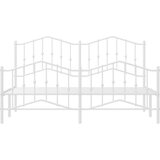 Metalni okvir kreveta uzglavlje i podnožje bijeli 183x213 cm | shoptok.hr