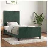  Posteljni okvir z vzglavjem temno zelen 90x200 cm žamet | Shoptok.si