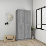 vidaXL garderobna omara siva sonoma 82,5x51,5x180 cm inženirski les Cene