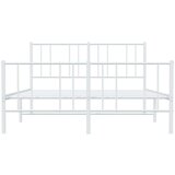 Metalni okvir kreveta uzglavlje i podnožje bijeli 135 x 190 cm | shoptok.hr