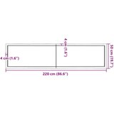 Stolna ploča svjetlosmeđa 220x50x(2-6) cm obrađena hrastovina | shoptok.hr