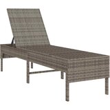  Ležaljka s jastukom siva 55x200x44 cm poli ratan | Shoptok.si