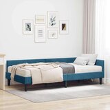  Kutni krevetni okvir s madracem Ostalo 2 pcs Plava Baršun | shoptok.hr