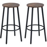  Set barskih stolica koji se sastoji od 2 barske stolice industrijskog dizajna metalni okvir oslonac za noge 42 x 42 x 65 cm u