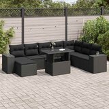  9-dijelni set vrtnih sofa s jastucima poliratan smeđi | shoptok.hr